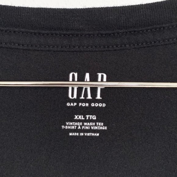 GAP Vintage Wash black cotton V-Neck t-shirt XXL - Picture 4 of 4